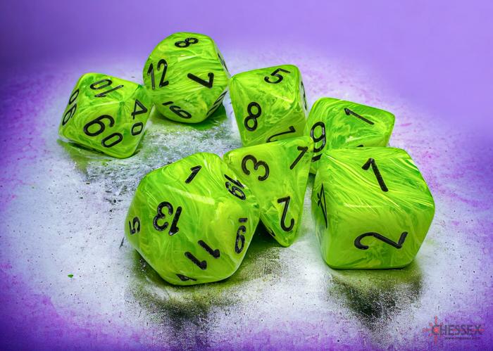 CHX: Mega-Hedral 7-Die Set Vortex - 22430 Bright Green/Black