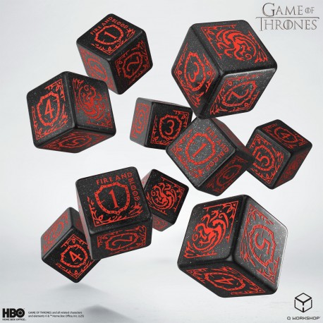 Dice: Q Workshop GoT Dice Set - 10d6 - Targaryen