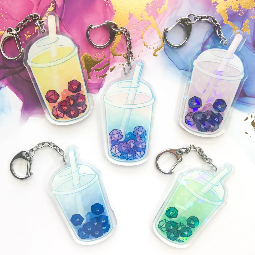 Bubble Tea Holo Acrylic Keychain