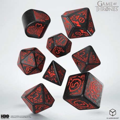 Dice: Q Workshop GoT Dice Set - 8 Die - Targaryen
